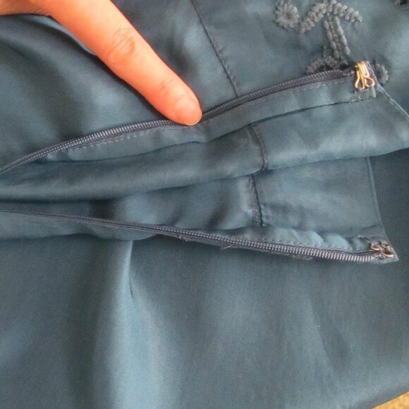 NWT Joie 100% Silk Moroccan Blue Tassel-Drawstrings Spaghetti-Straps Mini Dress - Picture 9 of 10